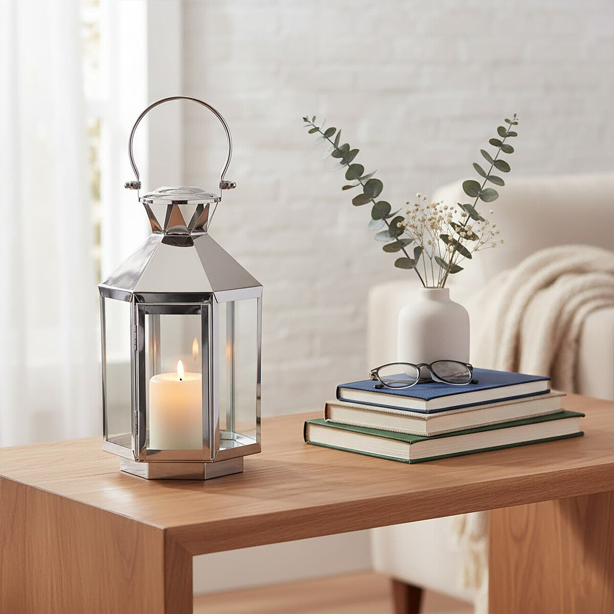 Herber Small Silver Steel Lantern