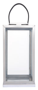 Herber Large Silver Steel With Hair On Leather Handle Lantern