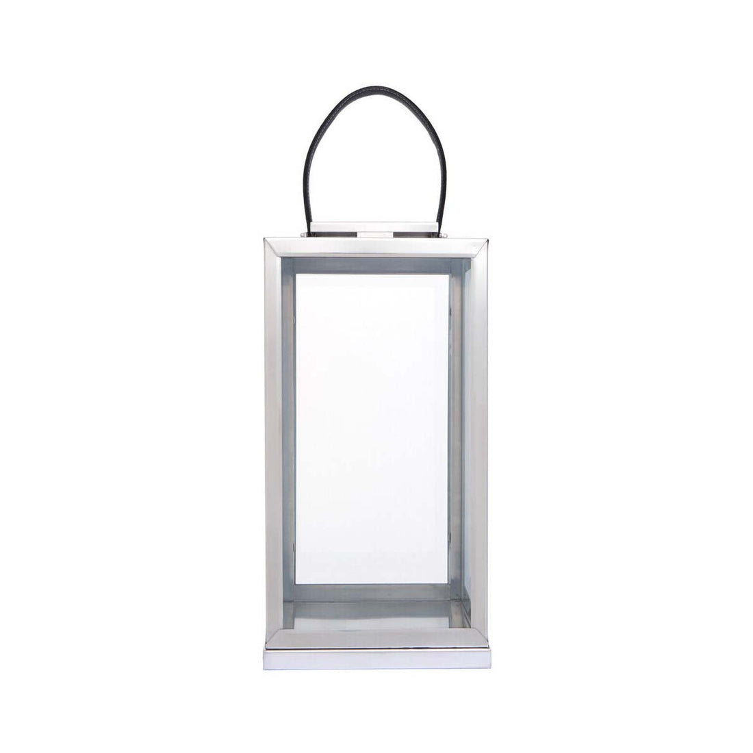 Herber Large Silver Steel With Hair On Leather Handle Lantern