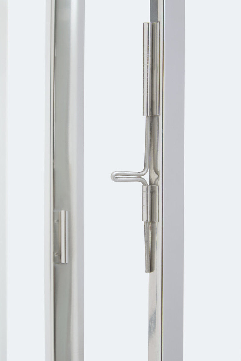 Herber Large Silver Steel With Hair On Leather Handle Lantern