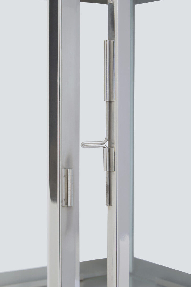 Herber Small Silver Steel With Hair On Leather Handle Lantern