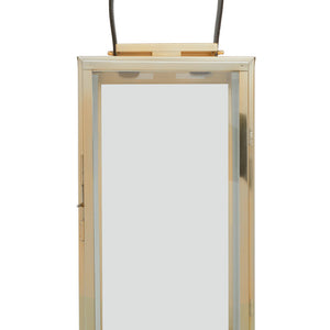 Large Gold Steel with Hair on Leather Handle Lantern | Herber