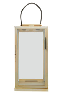Herber Large Gold Steel With Hair On Leather Handle Lantern