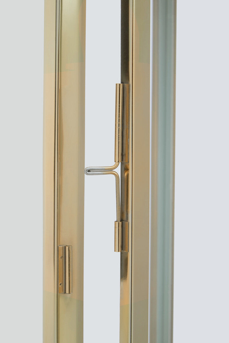 Herber Large Gold Steel With Hair On Leather Handle Lantern