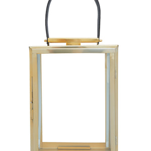 Small Gold Steel with Hair on Leather Handle Lantern | Herber