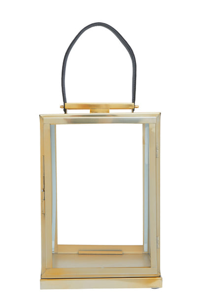 Herber Small Gold Steel With Hair On Leather Handle Lantern