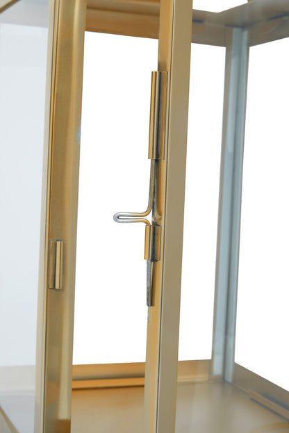 Herber Small Gold Steel With Hair On Leather Handle Lantern