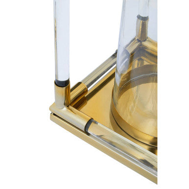 Lucita Double Candle Holder in Gold Finish and Acrylic - Image 5