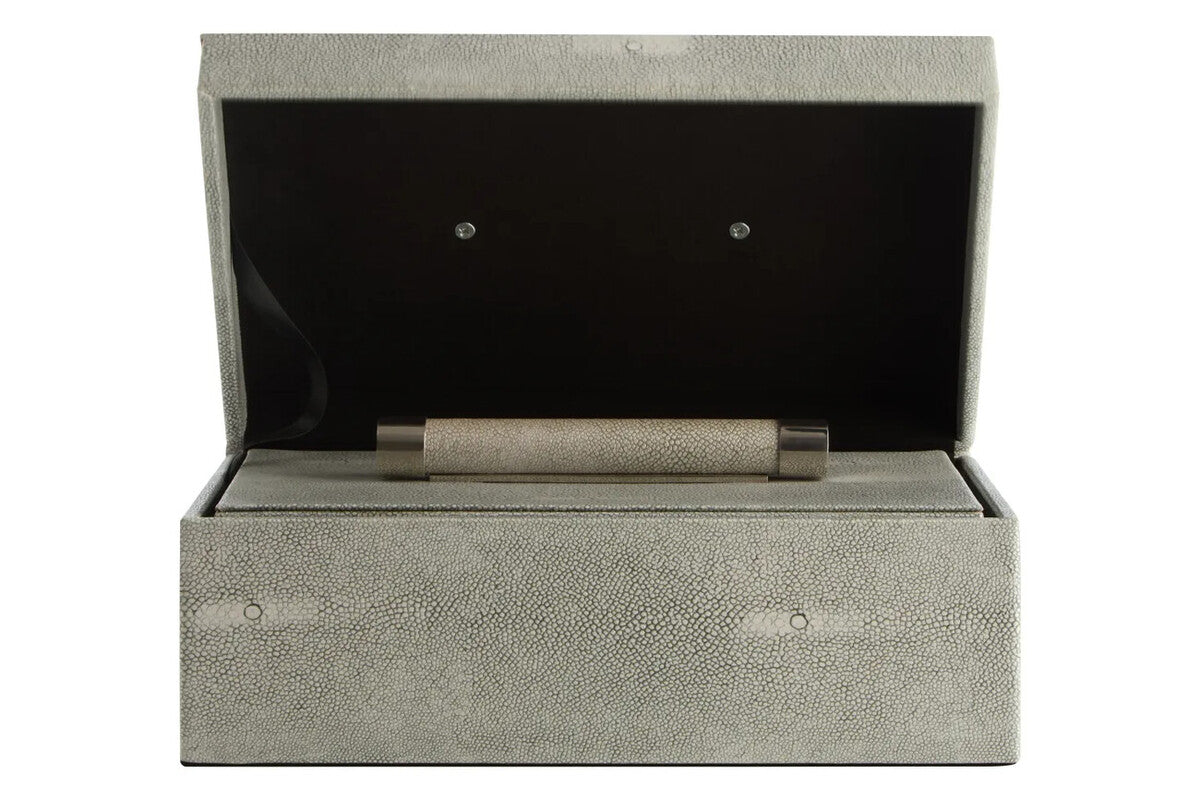 Cardona Set of Two Grey Shagreen Effect Trinket Boxes