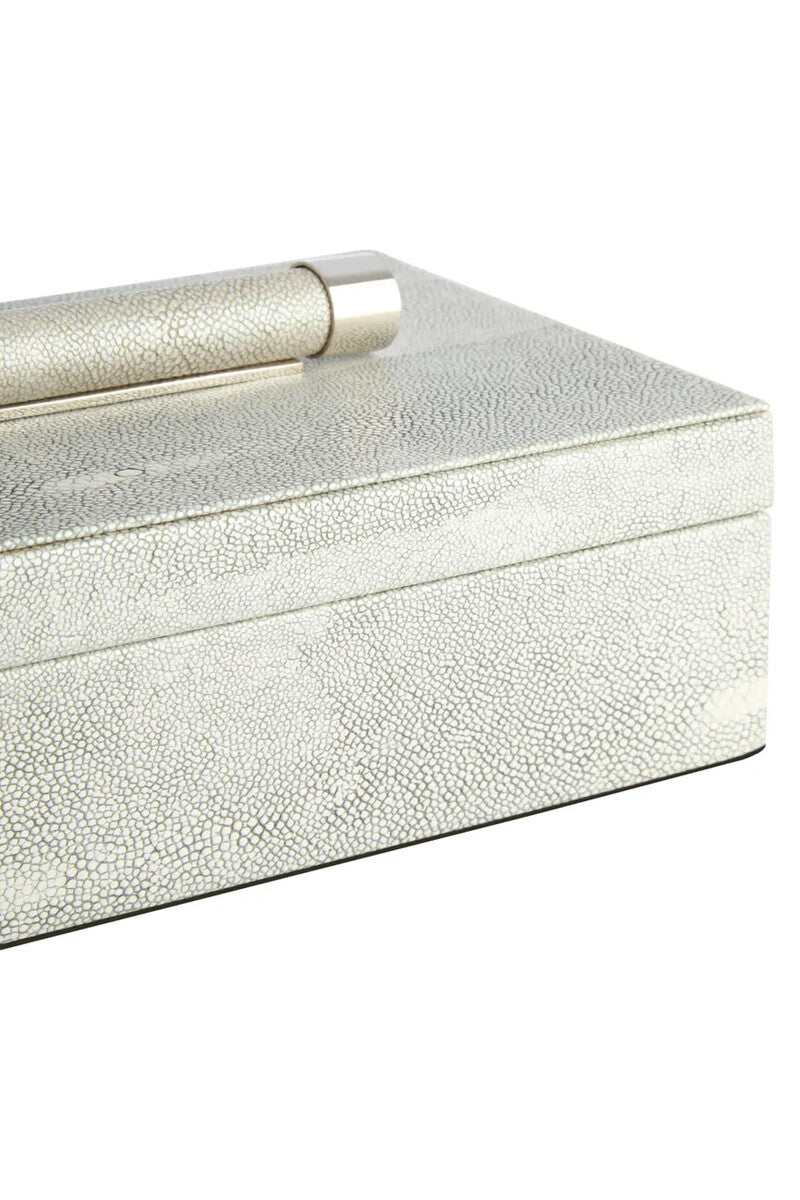 Cardona Set of Two Grey Shagreen Effect Trinket Boxes