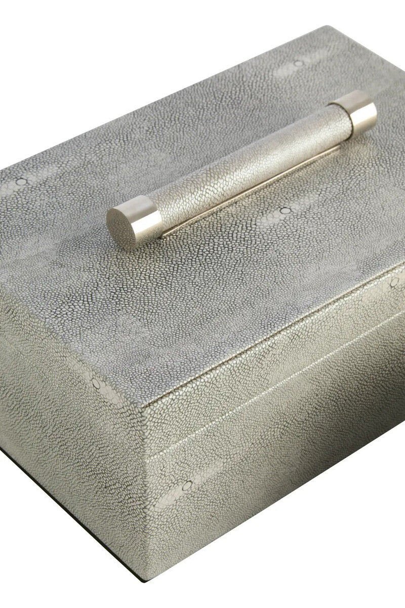 Cardona Set of Two Grey Shagreen Effect Trinket Boxes