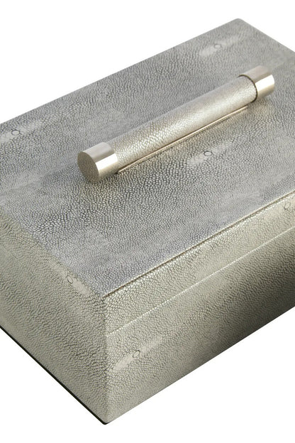 Cardona Set of Two Grey Shagreen Effect Trinket Boxes
