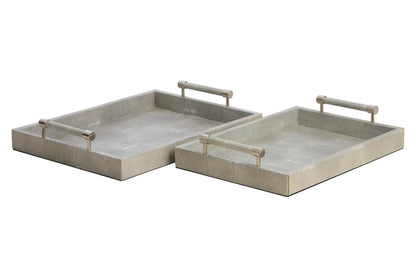 Cardona Set of Two Grey Shagreen Effect Trays