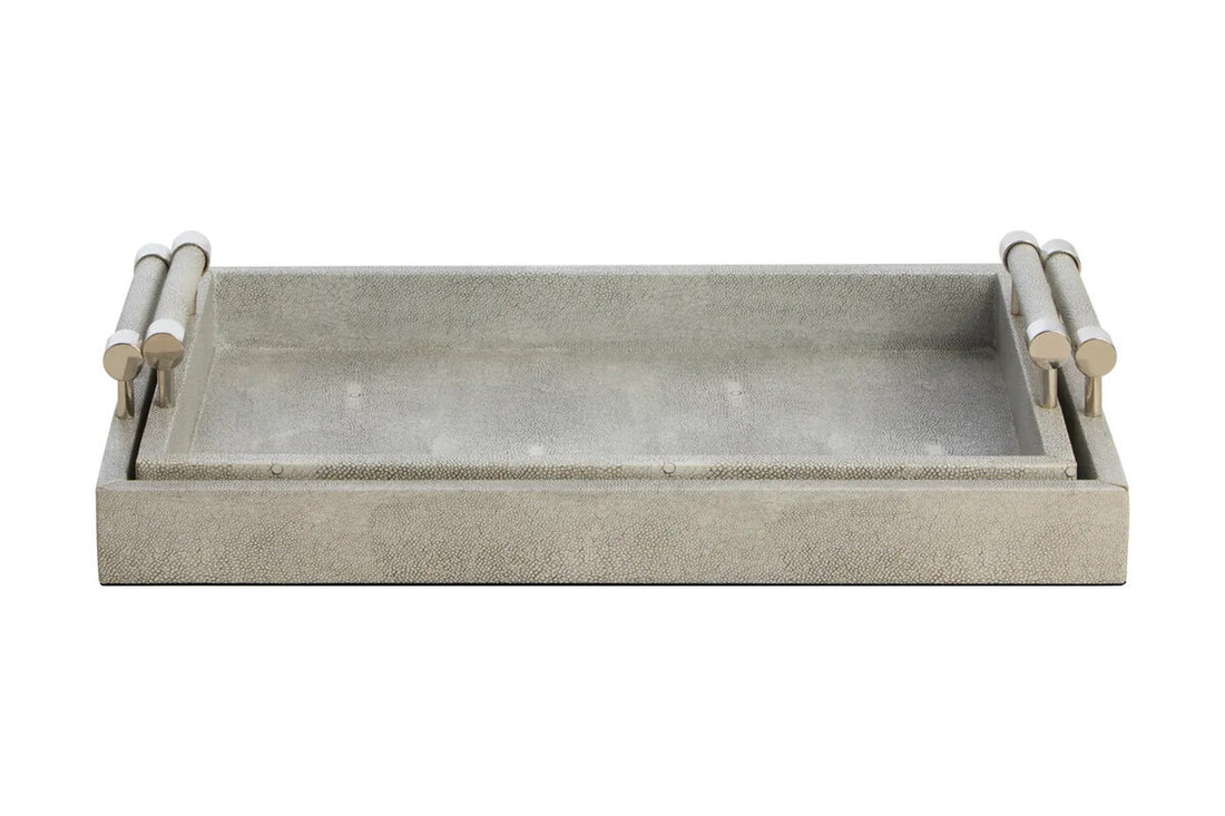 Cardona Set of Two Grey Shagreen Effect Trays