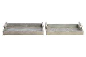 Cardona Set of Two Grey Shagreen Effect Trays