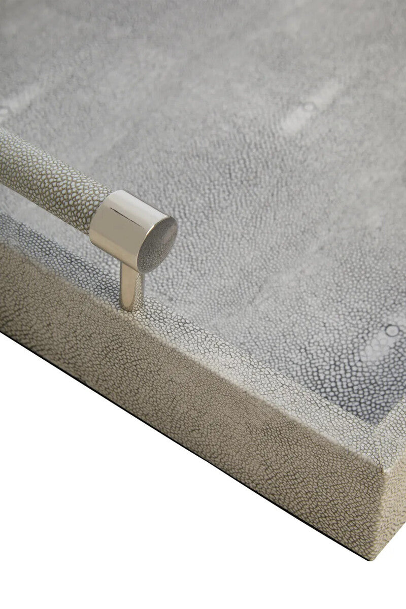 Cardona Set of Two Grey Shagreen Effect Trays