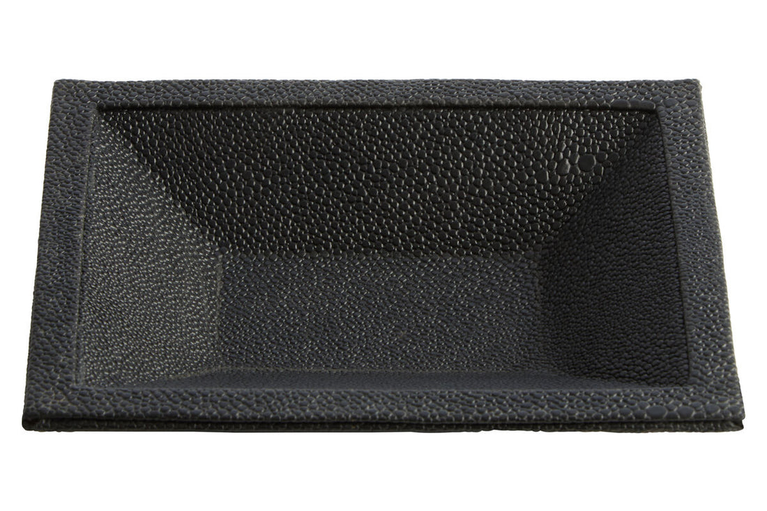 Cardona Black Shagreen Effect Trinket Dish