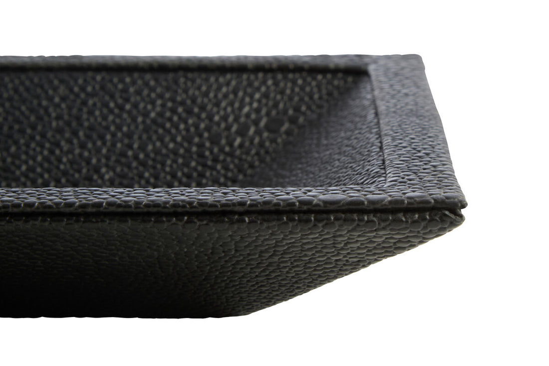 Cardona Black Shagreen Effect Trinket Dish