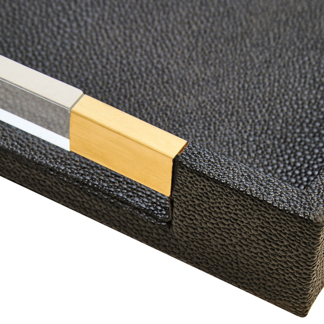 Cardona Set Of Two Black Shagreen Effect Trays