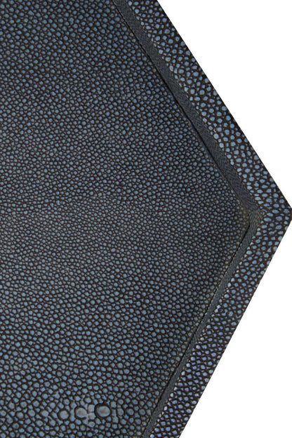 Cardona Set Of Two Hexagonal Blue Shagreen Effect Trays