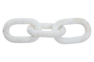 Nason White Marble Three Link Chain Sculpture