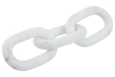 Nason White Marble Three Link Chain Sculpture