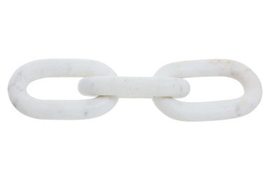 Nason White Marble Three Link Chain Sculpture