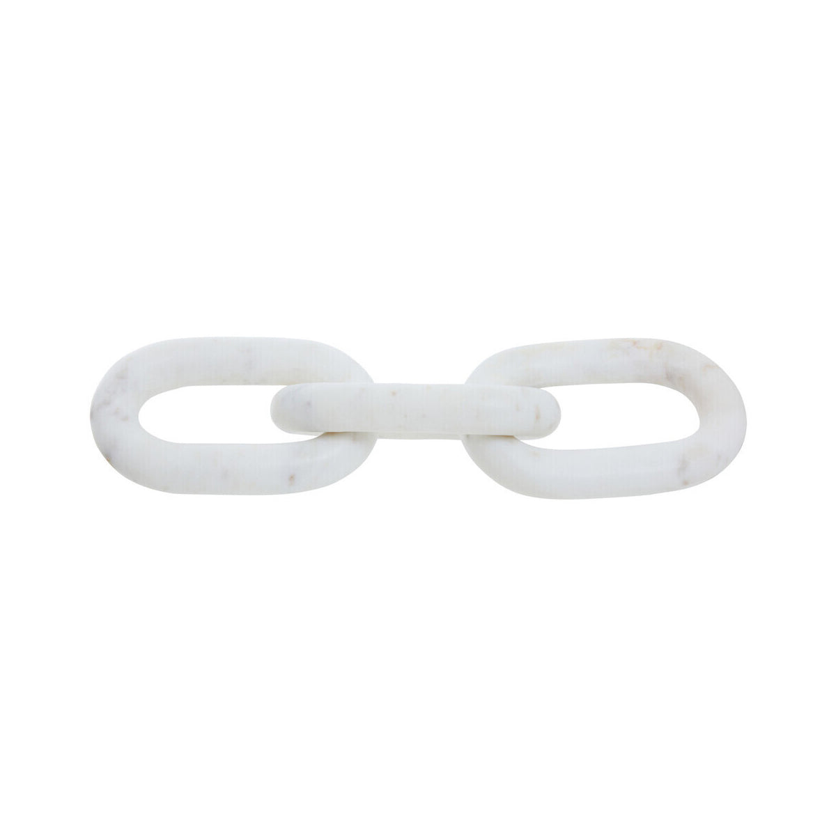 Nason White Marble Three Link Chain Sculpture