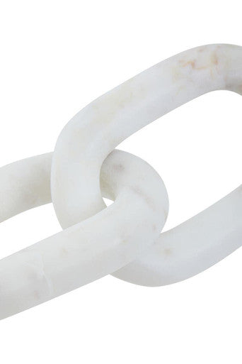 Nason White Marble Three Link Chain Sculpture