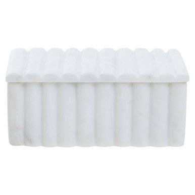 Nason White Marble Ribbed Box
