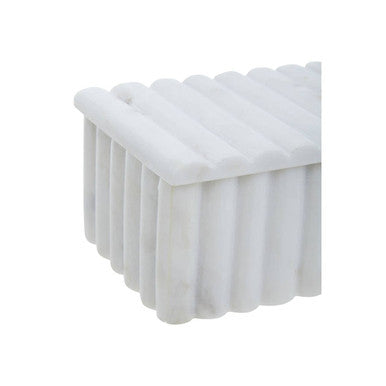 Nason White Marble Ribbed Box