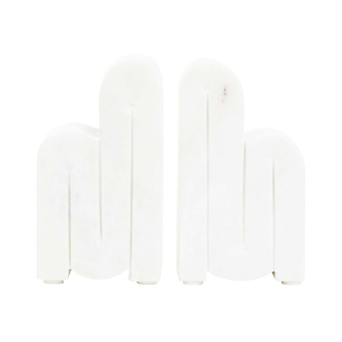 Nason Set Of 2 White Marble Bookends