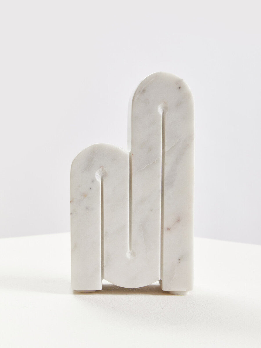 Nason Set of Two White Marble Bookends