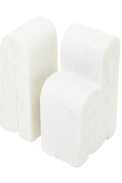 Nason Set Of 2 White Marble Bookends