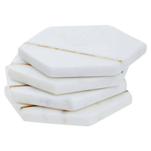 Set of Four White Marble Coasters | SENA
