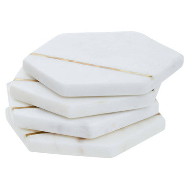 Sena Set Of Four White Marble Coasters