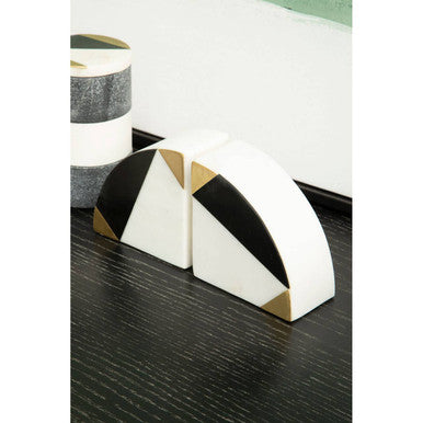 Omari Set Of Two Marble Bookends