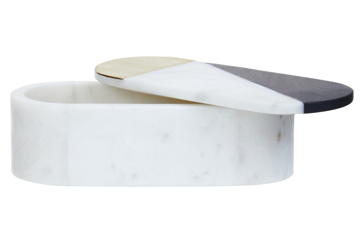 Omari Oblong Marble Trinket Box