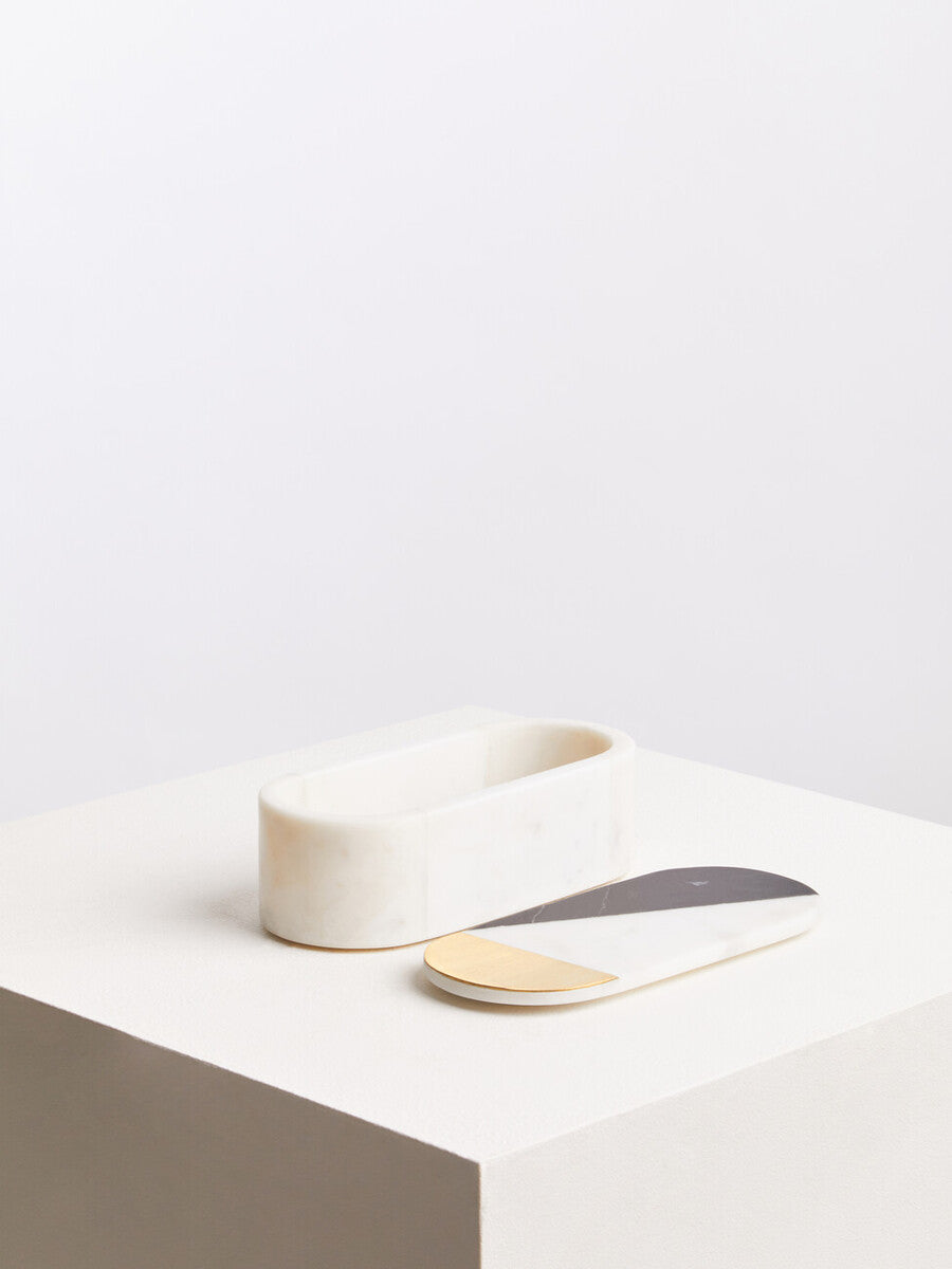 Omari Oblong Marble Trinket Box