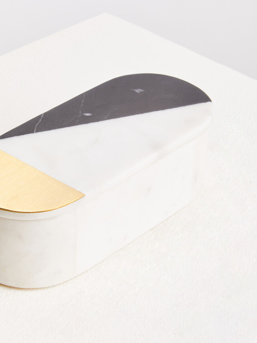 Omari Oblong Marble Trinket Box