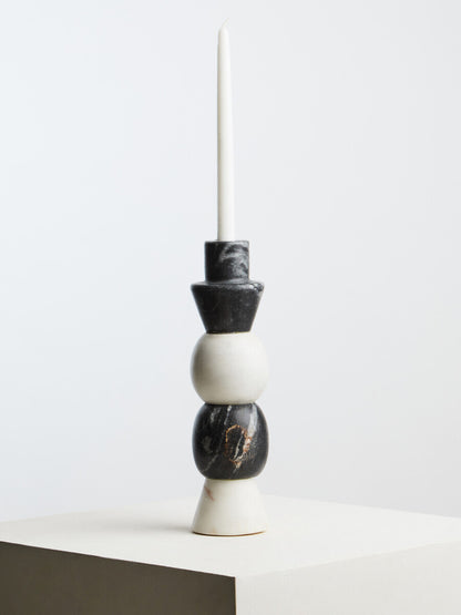 Oxana Layered Marble Candle Holder