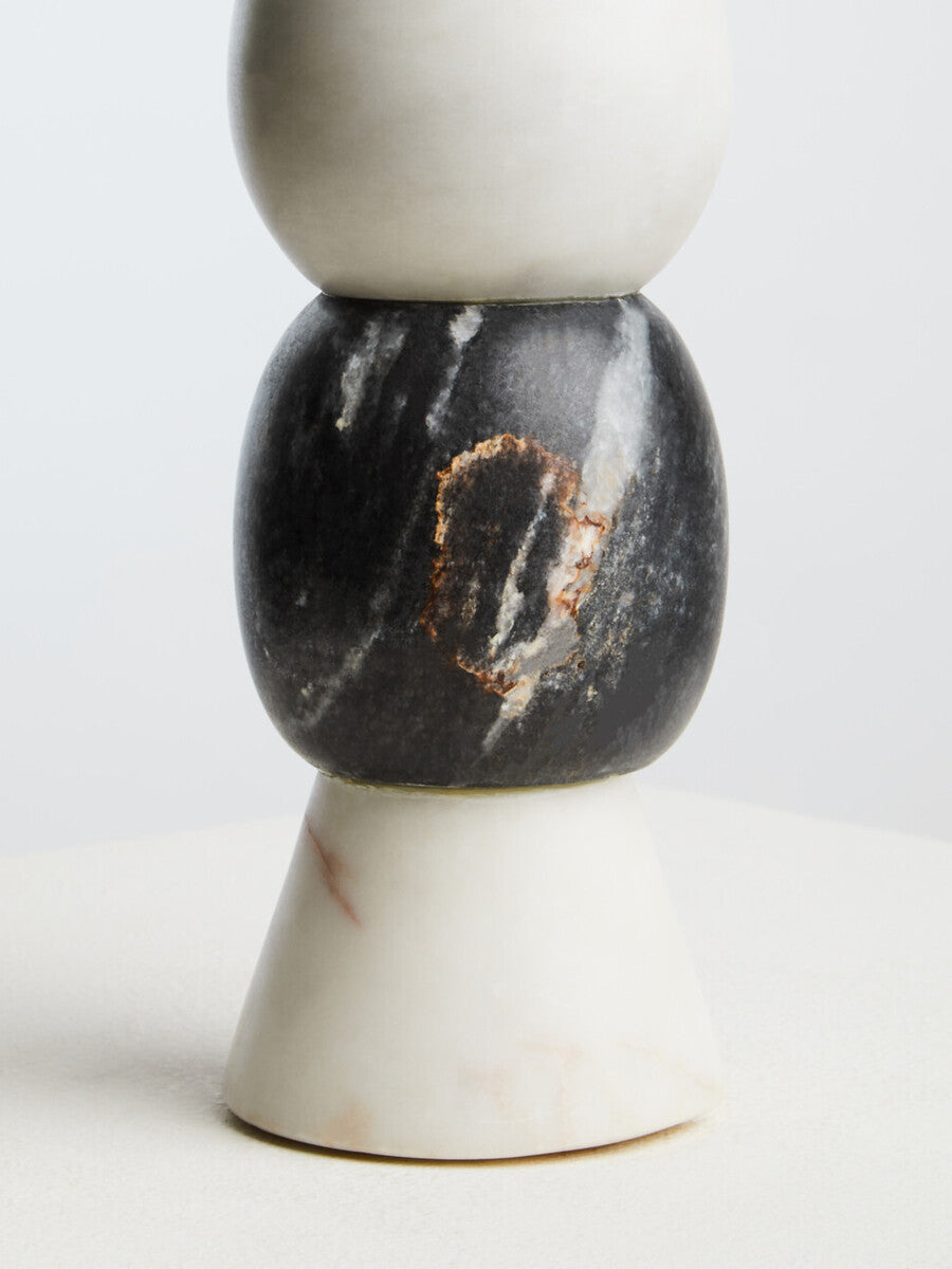 Oxana Layered Marble Candle Holder