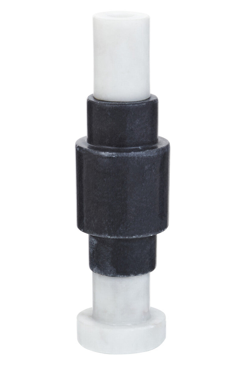 Oxana Black And White Marble Candle Holder