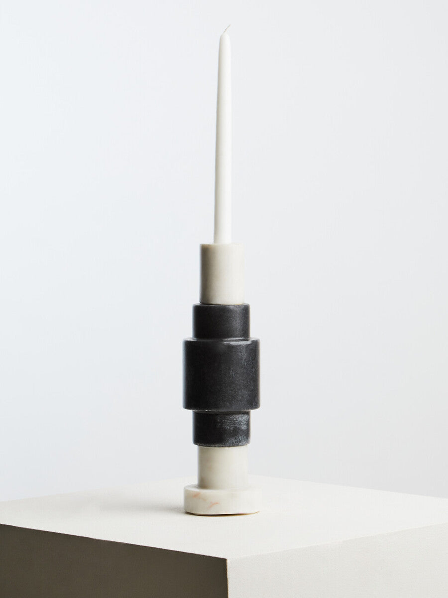 Oxana Black And White Marble Candle Holder - Image 12