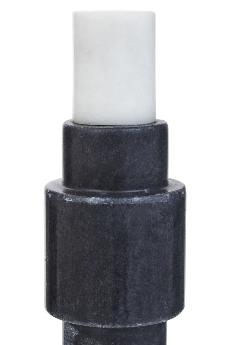 Oxana Black And White Marble Candle Holder