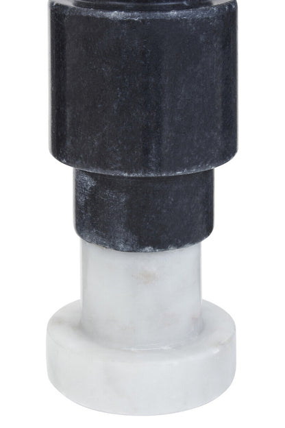 Oxana Black And White Marble Candle Holder