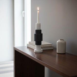 Black and White Marble Candle Holder | Oxana