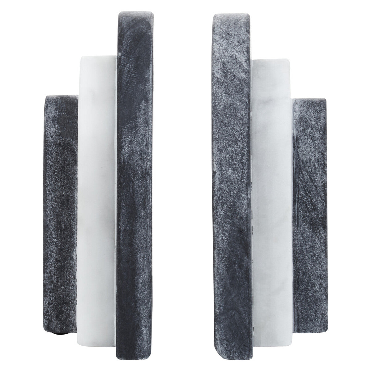 Oxana Black and White Marble Bookends