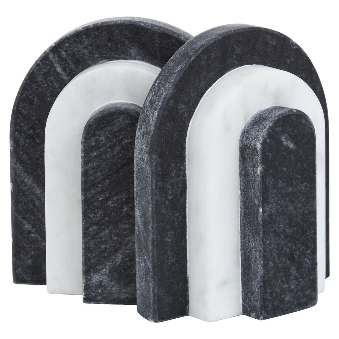 Oxana Black and White Marble Bookends - Image 4