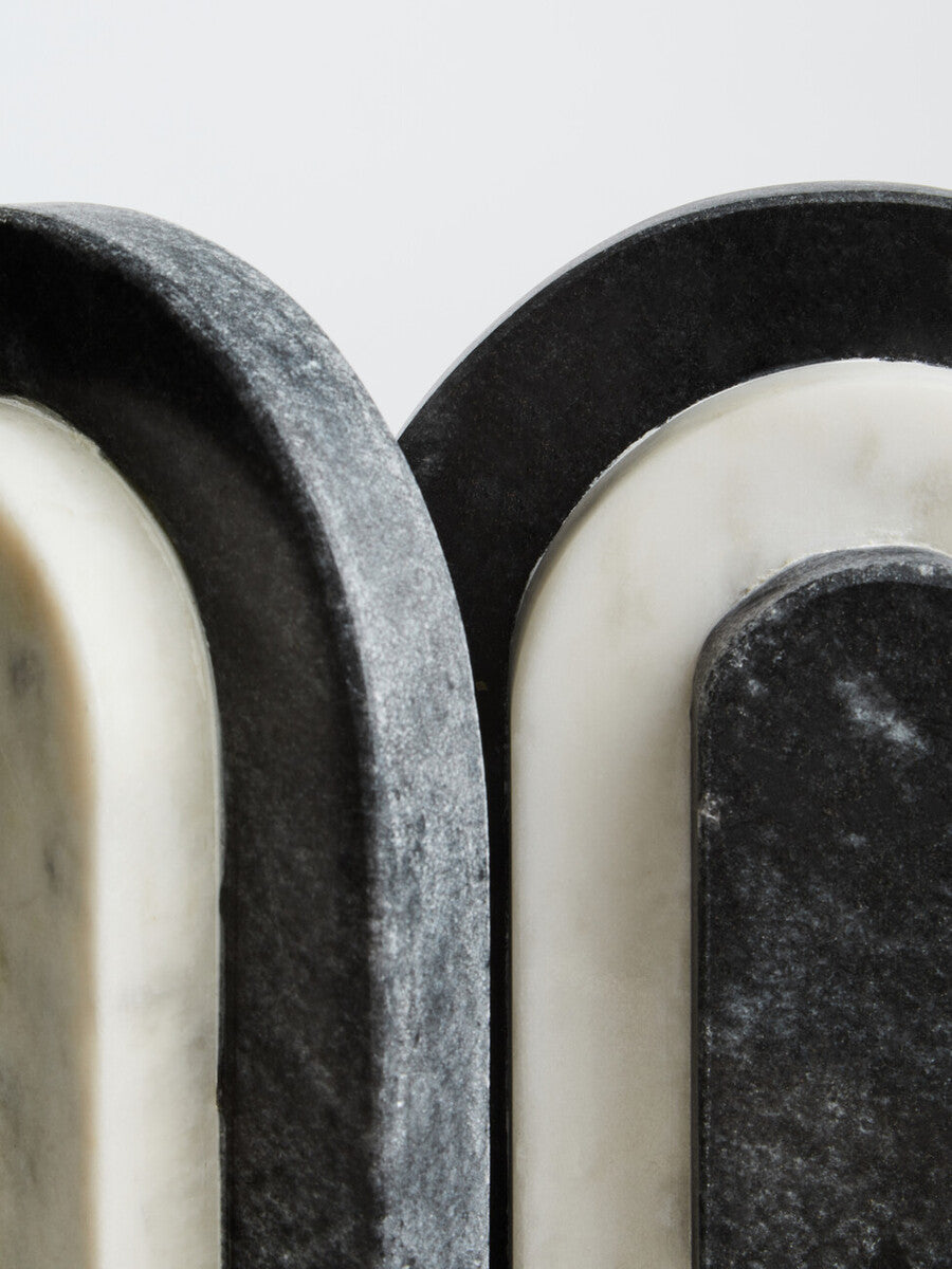Oxana Black and White Marble Bookends - Image 9